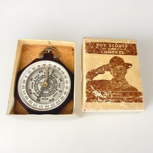 Vintage Boy Scouts of America Taylor Bar Needle Compass No. 1075 in Original Box
